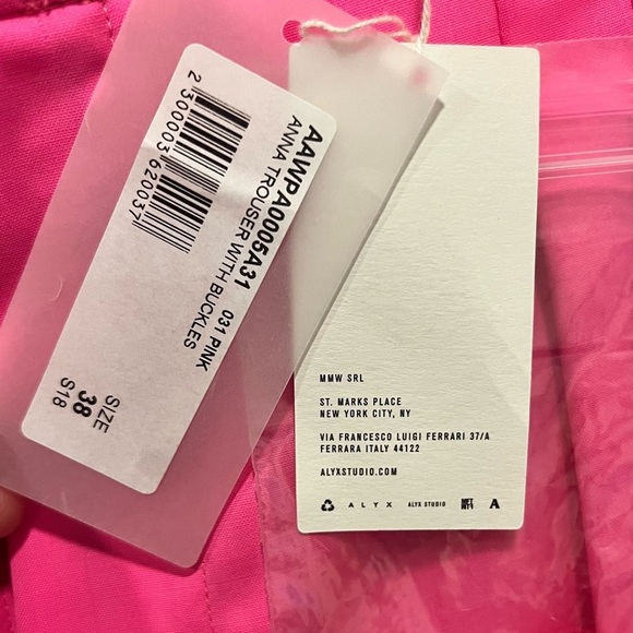 ALYX | Vibrant pink trousers | size 38 (2 or 4 US) | Made in Italy | Women’s - Picture 5 of 12